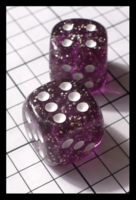 Dice : Dice - 6D Pipped - Purple and Silver Sparkle with White Pips - FA collection buy Dec 2010